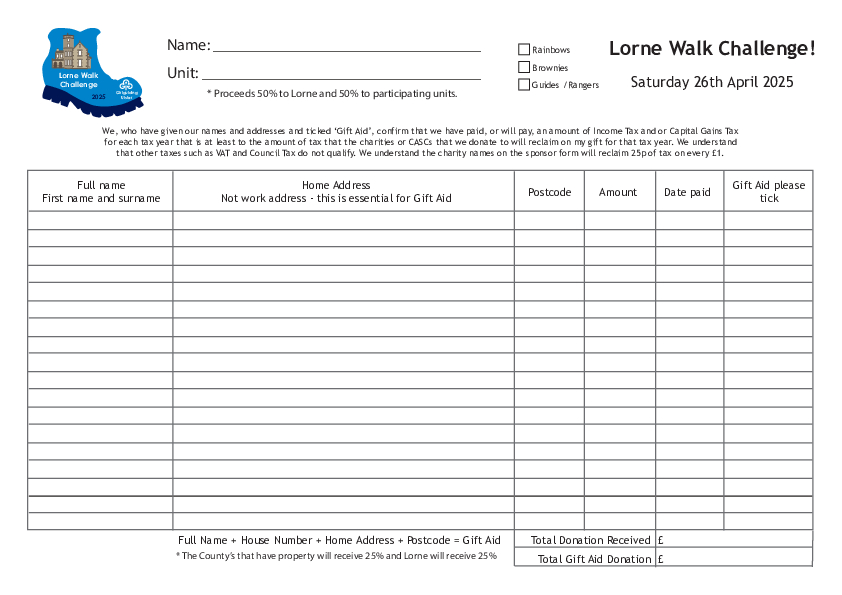 Lorne Walk Challenge sponsor sheet